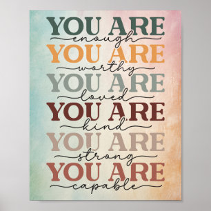 Affiche Citation Minimaliste « Vous Êtes Suffisant »