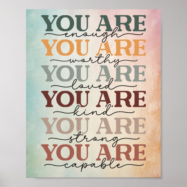 Affiche Citation Minimaliste « Vous Êtes Suffisant » (Devant)