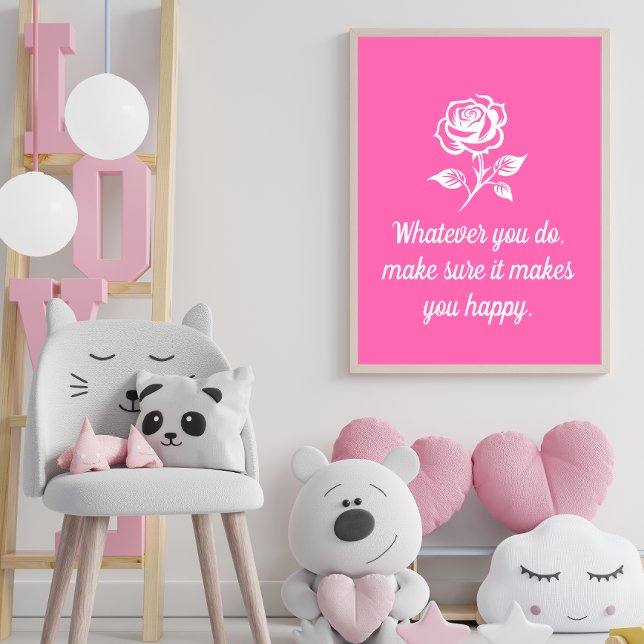 Affiche Citation moderne Hot Pink et Rose inspirant (Créateur téléchargé)