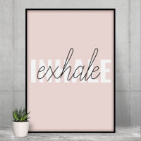 Citation moderne Pastel Pink Inhale Exhale