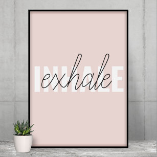 Affiche Citation moderne Pastel Pink Inhale Exhale