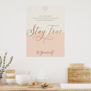 Affiche Citation motivante beige et pêche – Minimaliste