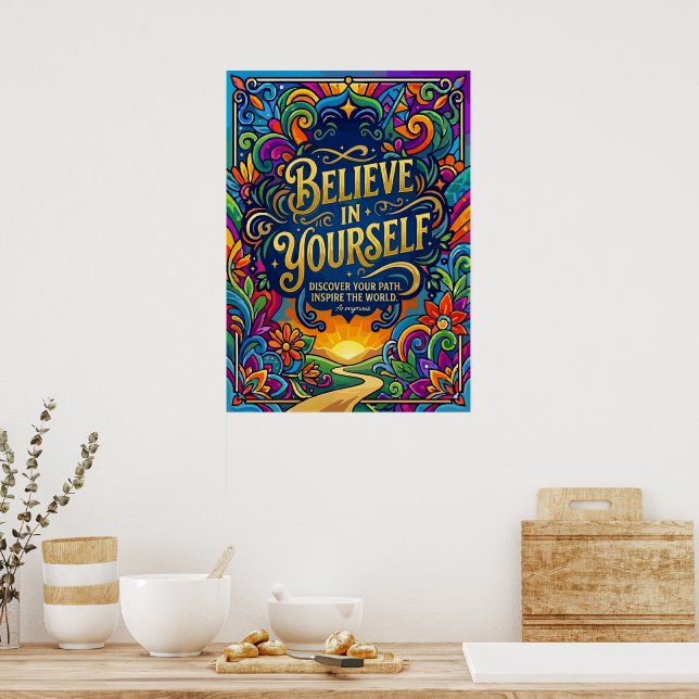 Affiche Citation Motivante Croyez en Vous-Même (Cuisine)