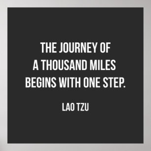Affiche Citation motivante de Lao Tzu.