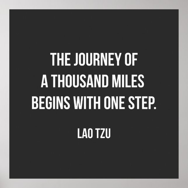 Affiche Citation motivante de Lao Tzu. (Devant)