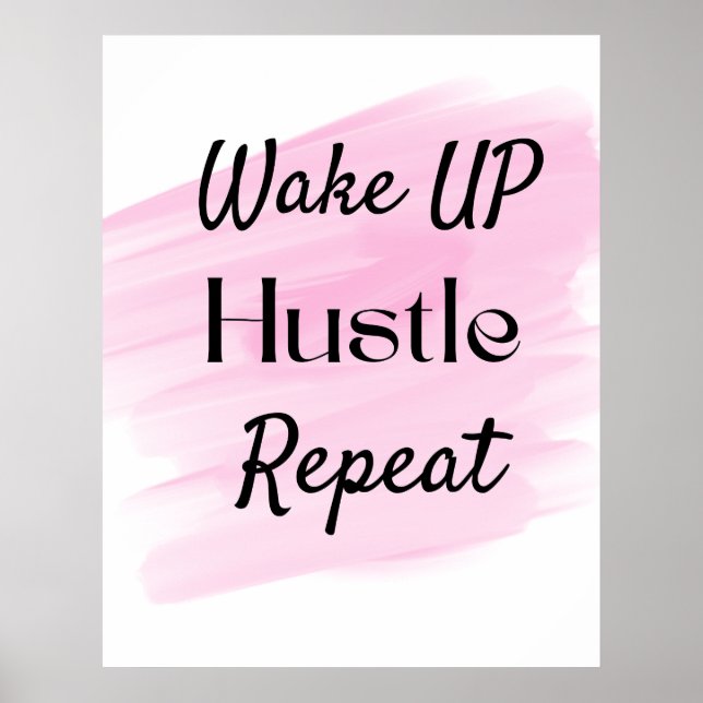 Affiche Citation motivante rose blush pour une jolie agita (Devant)