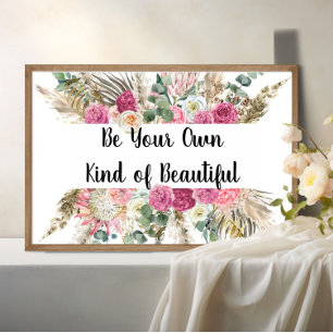 Affiche Citation Motivation Personnalisée Fleur Rose