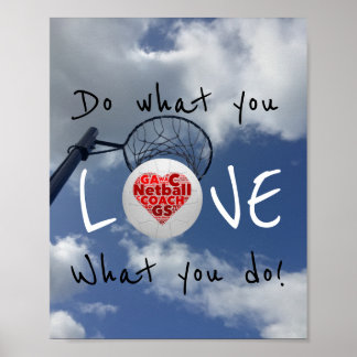 Affiche Citation Motivational Love Netball