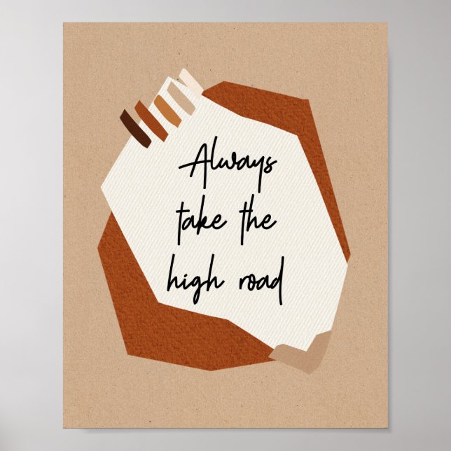 Affiche Citation Motivationnelle Abstrait Boho moderne (Devant)