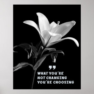 Affiche Citation motivationnelle avec Fleur Lily blanche