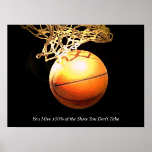 Affiche Citation Motivationnelle Basketball Art créatif