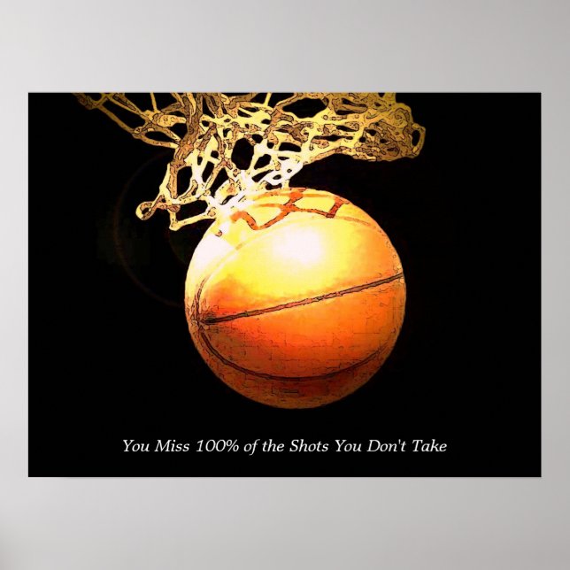 Affiche Citation Motivationnelle Basketball Art créatif (Devant)
