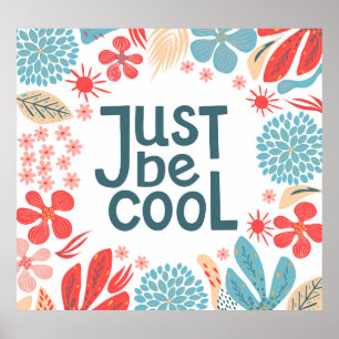 Affiche Citation Motivationnelle, Cadre Floral Abstrait.
