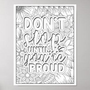 Affiche Citation motivationnelle Coloration adulte