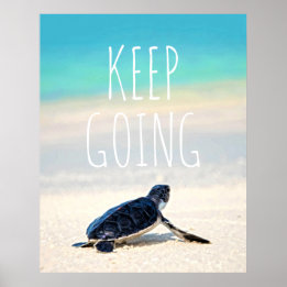 Affiche Citation Motivationnelle Continuer à aller Turtle 