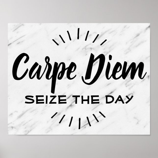 Affiche Citation Motivationnelle De Carpe Diem Dit Marbre  (Devant)