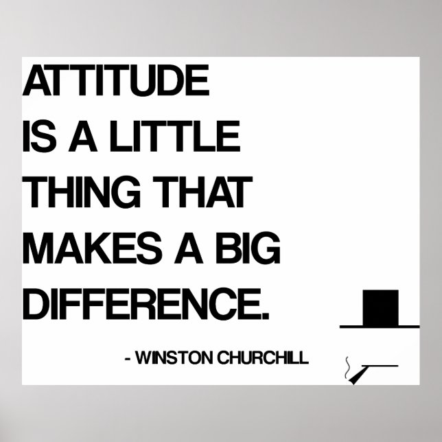 Affiche Citation motivationnelle de Churchill - Attitude (Devant)