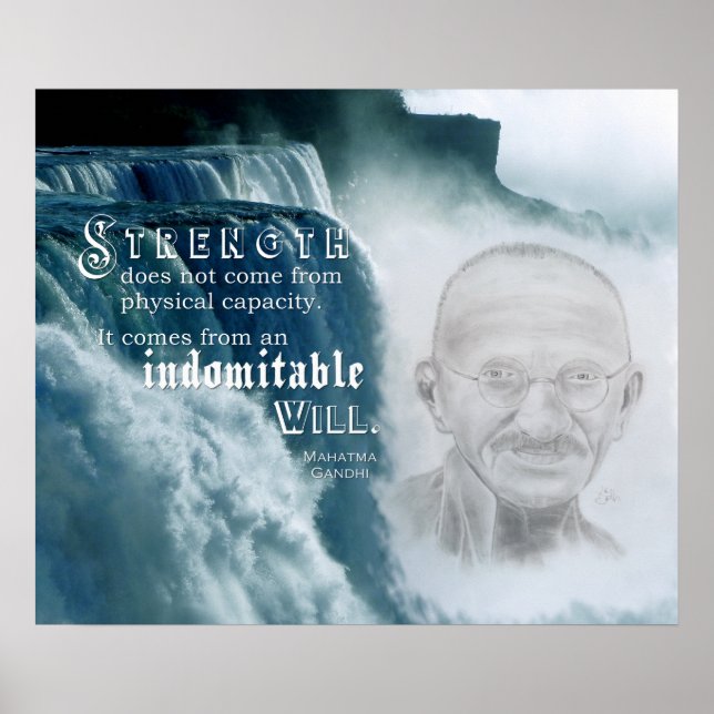 Affiche Citation Motivationnelle De Force Gandhi (Devant)