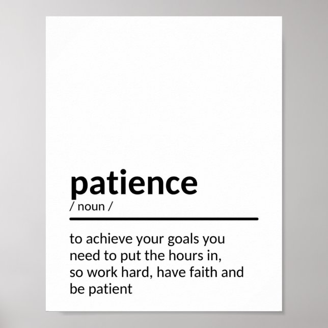 Affiche Citation Motivationnelle De Patience (Devant)