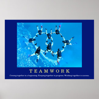 Affiche Citation motivationnelle de travail d'équipe Skydi