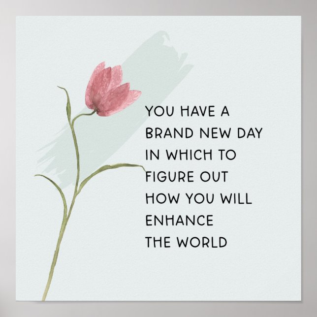 Affiche Citation motivationnelle de tulipe rose abstraite  (Devant)