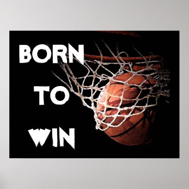Affiche Citation motivationnelle disant Basketball né pour (Devant)