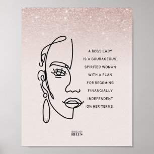 Affiche Citation Motivationnelle du Rose Gold Ombre