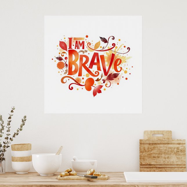 Affiche Citation motivationnelle force et courage (Cuisine)