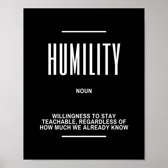 Affiche Citation Motivationnelle Humilité (Devant)