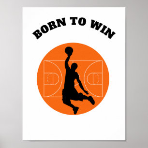 Affiche Citation motivationnelle NÉ POUR GAGNER l'affiche