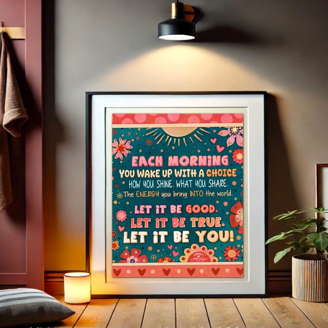 Affiche Citation Motivationnelle Pink Green Inspirant Soye (Créateur téléchargé)