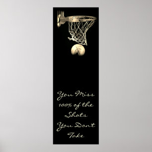 Affiche Citation Motivationnelle Porte de Basket Sépia Vin