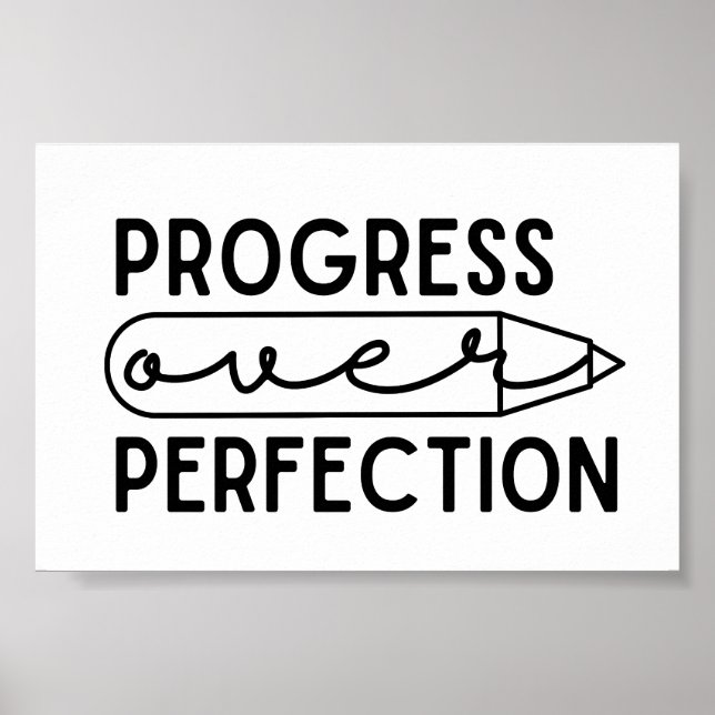 Affiche Citation Motivationnelle Progrès sur la perfection (Devant)