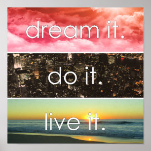 Affiche Citation Motivationnelle Rêvez Le Faites Le Vivez 