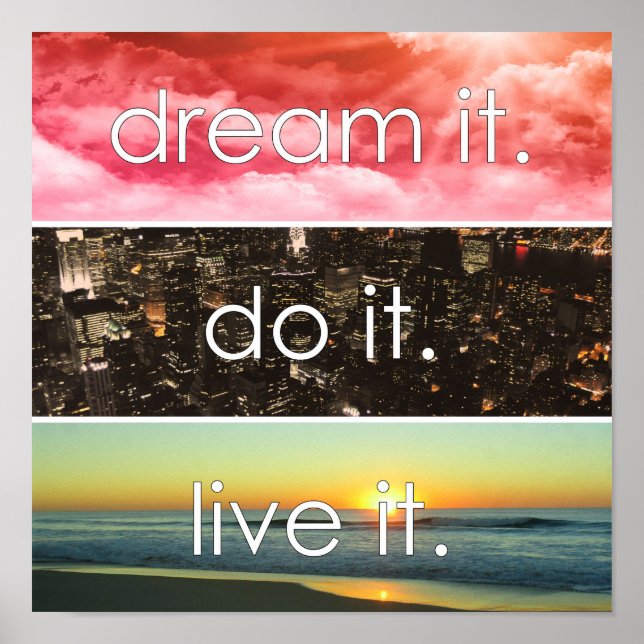 Affiche Citation Motivationnelle Rêvez Le Faites Le Vivez  (Devant)