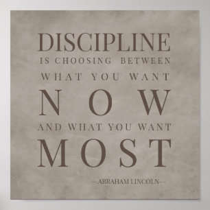 Affiche Citation Motivationnelle Sur Discipline Lincoln Br