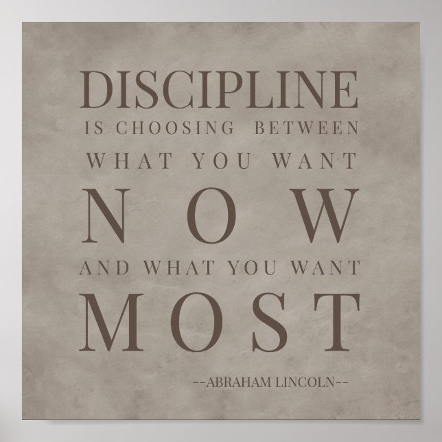 Affiche Citation Motivationnelle Sur Discipline Lincoln Br (Devant)