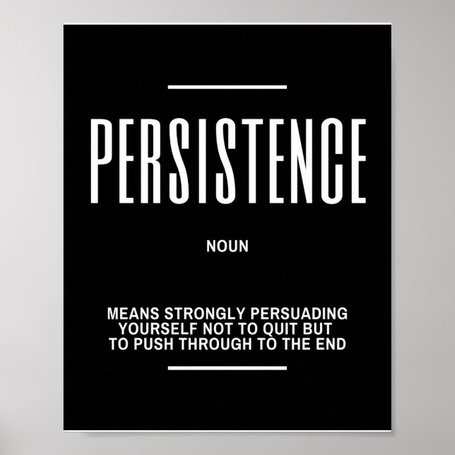 Affiche Citation Motivationnelle Sur La Persistance (Devant)