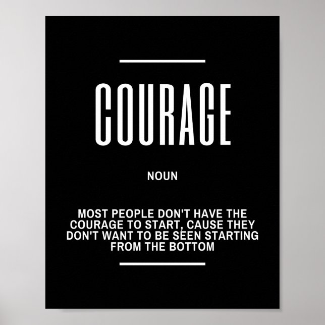 Affiche Citation Motivationnelle Sur Le Courage (Devant)