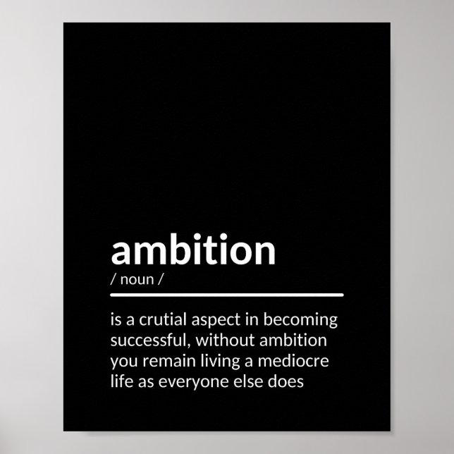 Affiche Citation motivationnelle sur le pouvoir de l'ambit (Devant)