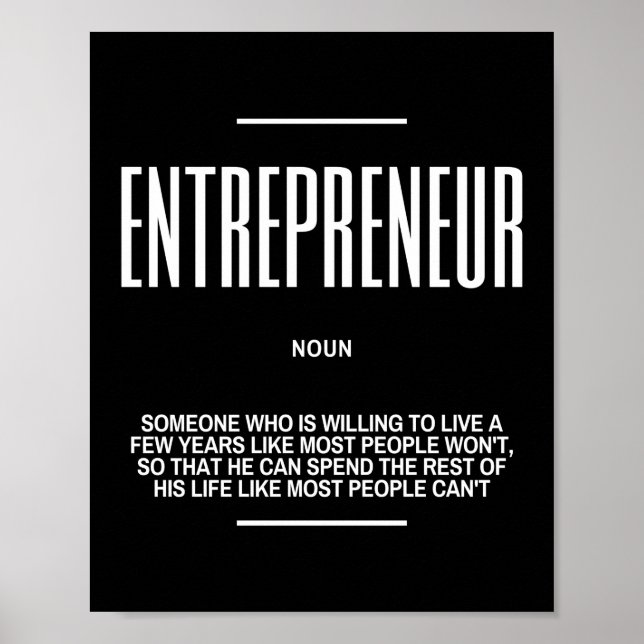 Affiche Citation Motivationnelle Sur L'Entrepreneur (Devant)