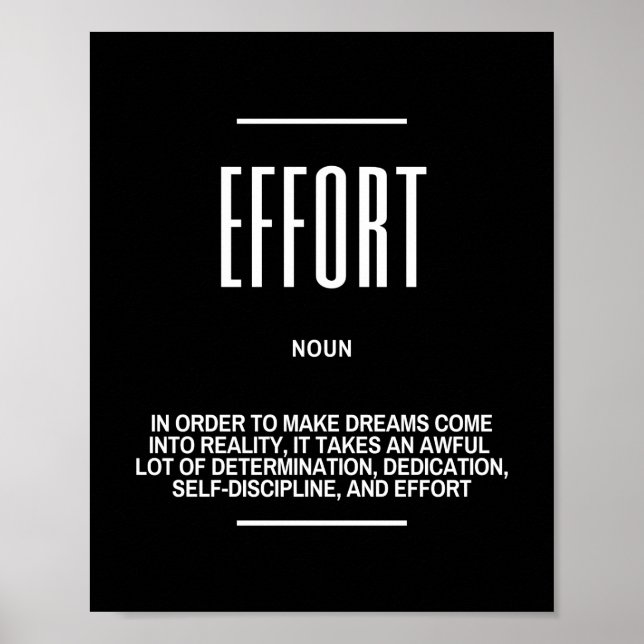 Affiche Citation Motivationnelle Sur Les Efforts (Devant)
