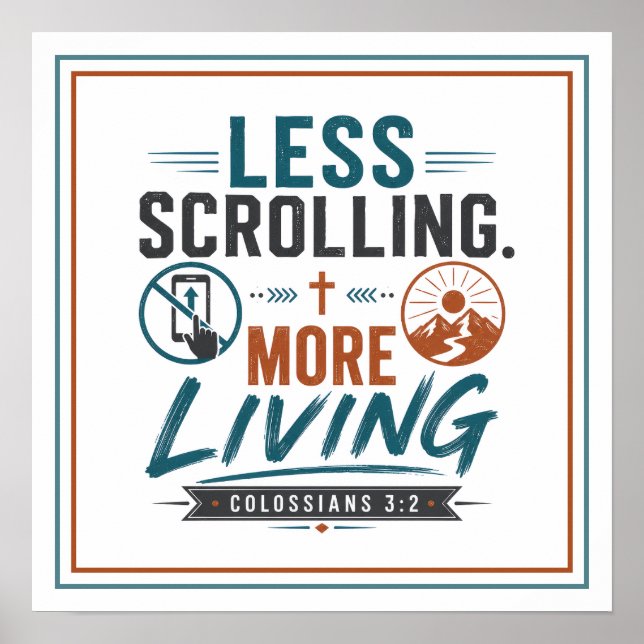 Affiche Citation Motivationnelle Vivre Plus Que Scroller (Devant)