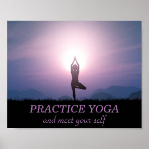 Affiche Citation Motivationnelle Yoga Black Purple