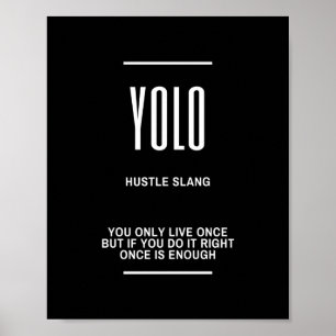 Affiche Citation motivationnelle YOLO