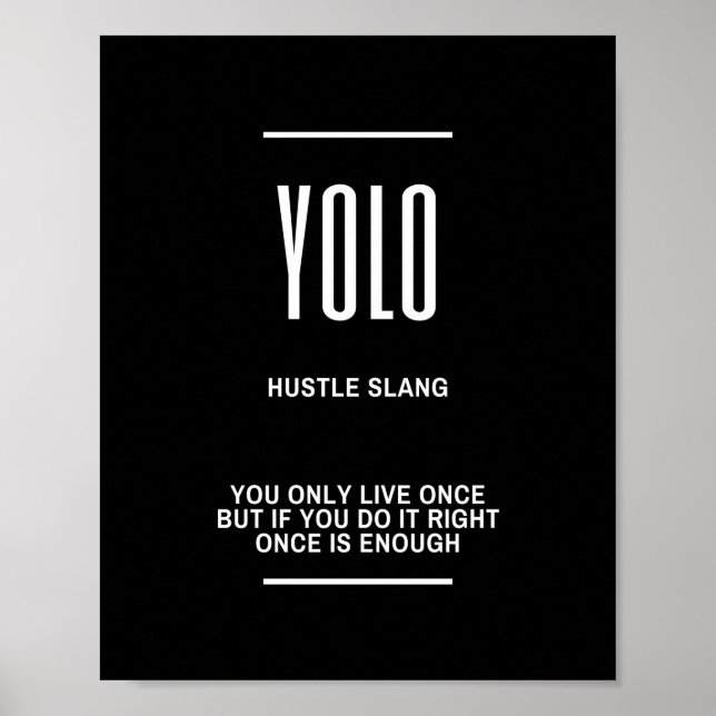 Affiche Citation motivationnelle YOLO (Devant)