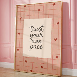 Affiche Citation murale motivante Art rose minimaliste