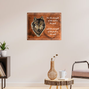 Affiche Citation originale aquarelle loup & meute