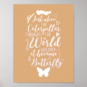 Affiche Citation papillon motivationnel inspirant