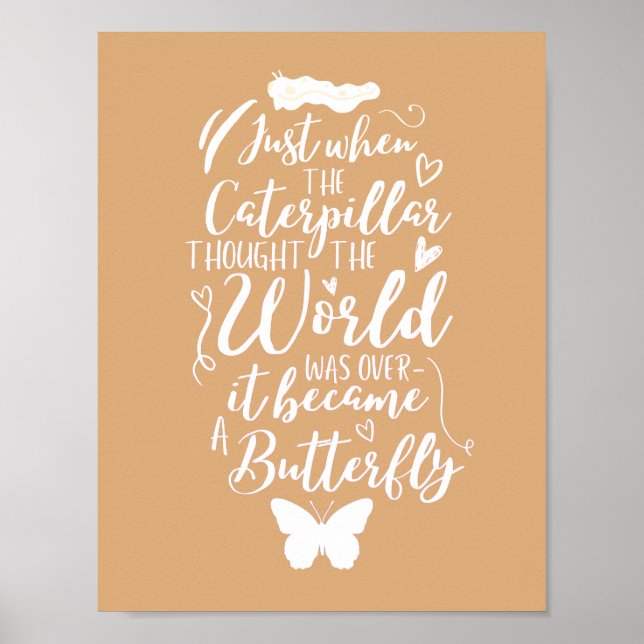 Affiche Citation papillon motivationnel inspirant (Devant)